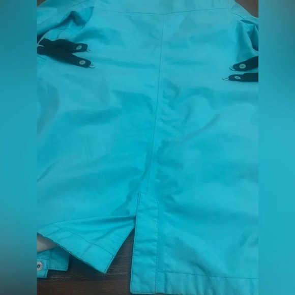 Merrell Long Jacket L Women Bright Blue/turquoise Nylon Snaps Full Zip Lined - Picture 6 of 11